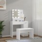 vidaXL Schminktisch-Set mit LED Weiß Holzwerkstoff vidaXL Schminktisch-Set mit LED Weiß Holzwerkstoff