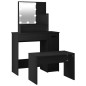 vidaXL Schminktisch-Set mit LED Schwarz Holzwerkstoff vidaXL Schminktisch-Set mit LED Schwarz Holzwerkstoff