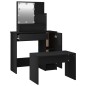 vidaXL Schminktisch-Set mit LED Schwarz Holzwerkstoff vidaXL Schminktisch-Set mit LED Schwarz Holzwerkstoff