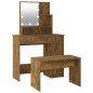 vidaXL Schminktisch-Set mit LED Räuchereiche Holzwerkstoff vidaXL Schminktisch-Set mit LED Räuchereiche Holzwerkstoff