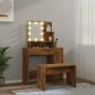 vidaXL Schminktisch-Set mit LED Räuchereiche Holzwerkstoff vidaXL Schminktisch-Set mit LED Räuchereiche Holzwerkstoff