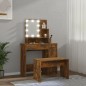 vidaXL Schminktisch-Set mit LED Räuchereiche Holzwerkstoff vidaXL Schminktisch-Set mit LED Räuchereiche Holzwerkstoff