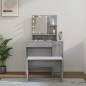 vidaXL Schminktisch-Set mit LED Grau Sonoma Holzwerkstoff vidaXL Schminktisch-Set mit LED Grau Sonoma Holzwerkstoff