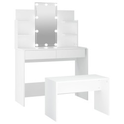 vidaXL Schminktisch-Set mit LED Weiß Holzwerkstoff