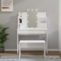 vidaXL Schminktisch-Set mit LED Hochglanz-Weiß Holzwerkstoff vidaXL Schminktisch-Set mit LED Hochglanz-Weiß Holzwerkstoff