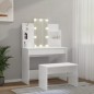 vidaXL Schminktisch-Set mit LED Hochglanz-Weiß Holzwerkstoff vidaXL Schminktisch-Set mit LED Hochglanz-Weiß Holzwerkstoff