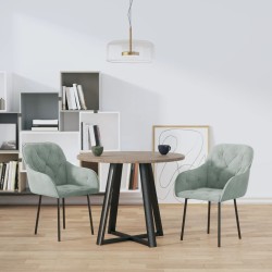 vidaXL Esszimmerstühle 2 Stk. Hellgrau Samt