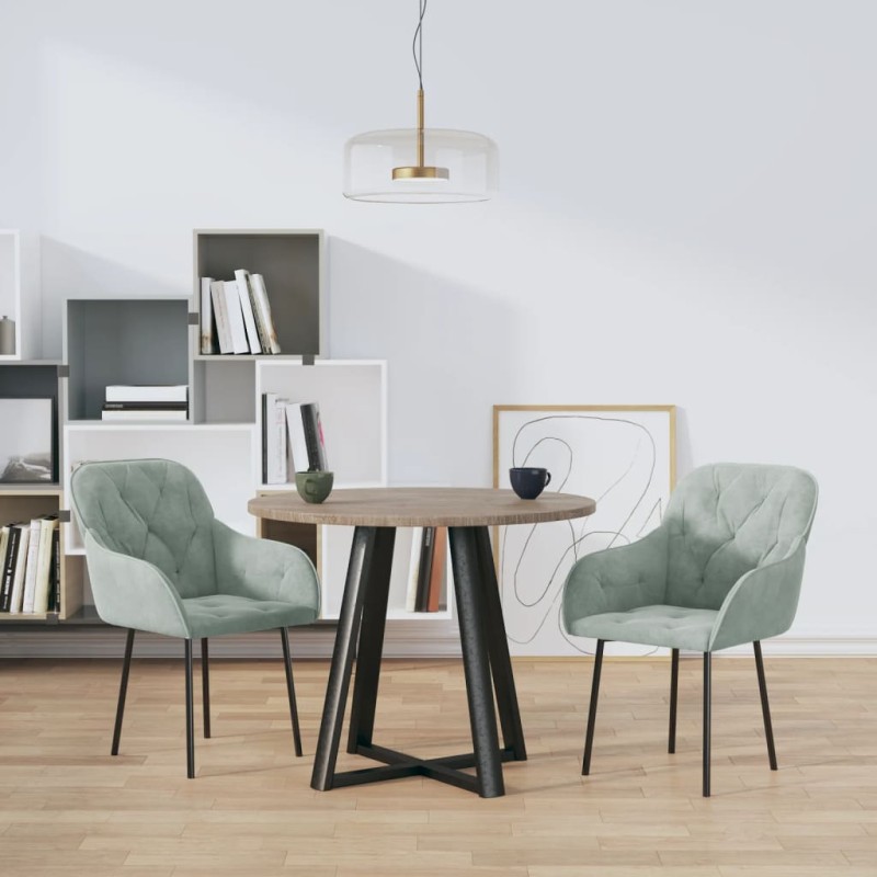 vidaXL Esszimmerstühle 2 Stk. Hellgrau Samt vidaXL Esszimmerstühle 2 Stk. Hellgrau Samt