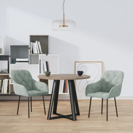 vidaXL Esszimmerstühle 2 Stk. Hellgrau Samt