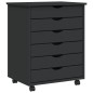 vidaXL Rollschrank mit Schubladen MOSS Grau Massivholz Kiefer vidaXL Rollschrank mit Schubladen MOSS Grau Massivholz Kiefer