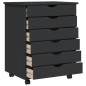 vidaXL Rollschrank mit Schubladen MOSS Grau Massivholz Kiefer vidaXL Rollschrank mit Schubladen MOSS Grau Massivholz Kiefer