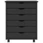 vidaXL Rollschrank mit Schubladen MOSS Grau Massivholz Kiefer vidaXL Rollschrank mit Schubladen MOSS Grau Massivholz Kiefer