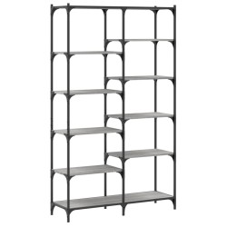 vidaXL Bücherregal Grau Sonoma 100x32x170 cm Holzwerkstoff und Eisen