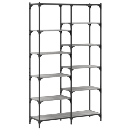 vidaXL Bücherregal Grau Sonoma 100x32x170 cm Holzwerkstoff und Eisen