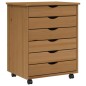 vidaXL Rollschrank mit Schubladen MOSS Honigbraun Massivholz Kiefer vidaXL Rollschrank mit Schubladen MOSS Honigbraun Massivholz Kiefer