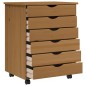vidaXL Rollschrank mit Schubladen MOSS Honigbraun Massivholz Kiefer vidaXL Rollschrank mit Schubladen MOSS Honigbraun Massivholz Kiefer