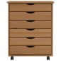 vidaXL Rollschrank mit Schubladen MOSS Honigbraun Massivholz Kiefer vidaXL Rollschrank mit Schubladen MOSS Honigbraun Massivholz Kiefer