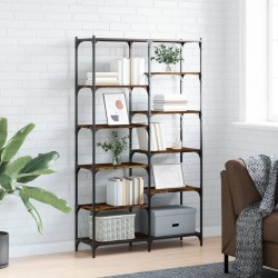 vidaXL Bücherregal Räuchereiche 100x32x170 cm Holzwerkstoff und Eisen