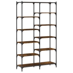 vidaXL Bücherregal Räuchereiche 100x32x170 cm Holzwerkstoff und Eisen