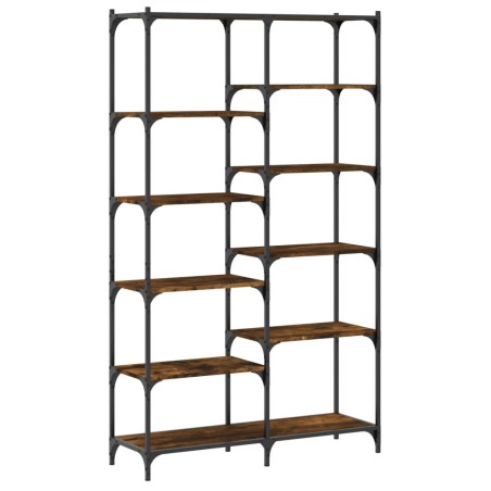 vidaXL Bücherregal Räuchereiche 100x32x170 cm Holzwerkstoff und Eisen