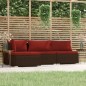 vidaXL 4-tlg. Garten-Lounge-Set mit Kissen Braun Poly Rattan vidaXL 4-tlg. Garten-Lounge-Set mit Kissen Braun Poly Rattan