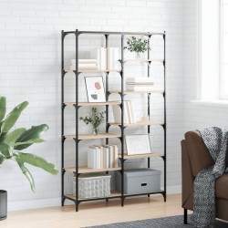 vidaXL Bücherregal Sonoma Eiche 100x32x170 cm Holzwerkstoff und Eisen