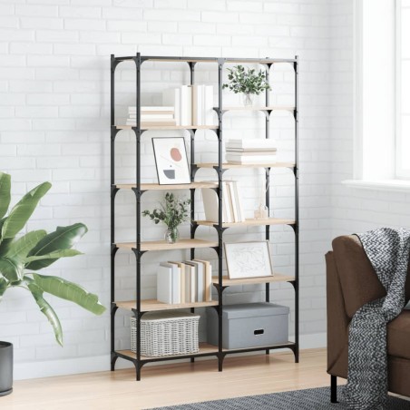 vidaXL Bücherregal Sonoma Eiche 100x32x170 cm Holzwerkstoff und Eisen