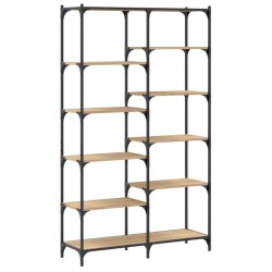 vidaXL Bücherregal Sonoma Eiche 100x32x170 cm Holzwerkstoff und Eisen