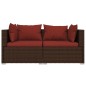 vidaXL 3-tlg. Garten-Lounge-Set mit Kissen Braun Poly Rattan vidaXL 3-tlg. Garten-Lounge-Set mit Kissen Braun Poly Rattan