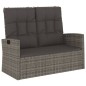 vidaXL Gartenbank mit Liegefunktion & Kissen Grau 118 cm Poly Rattan vidaXL Gartenbank mit Liegefunktion & Kissen Grau 118 cm Poly Rattan
