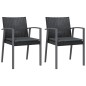 vidaXL Gartenstühle mit Kissen 2 Stk. Schwarz 56,5x57x83cm Poly Rattan vidaXL Gartenstühle mit Kissen 2 Stk. Schwarz 56,5x57x83cm Poly Rattan