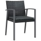 vidaXL Gartenstühle mit Kissen 2 Stk. Schwarz 56,5x57x83cm Poly Rattan vidaXL Gartenstühle mit Kissen 2 Stk. Schwarz 56,5x57x83cm Poly Rattan