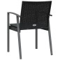 vidaXL Gartenstühle mit Kissen 2 Stk. Schwarz 56,5x57x83cm Poly Rattan vidaXL Gartenstühle mit Kissen 2 Stk. Schwarz 56,5x57x83cm Poly Rattan