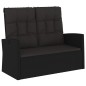 vidaXL Gartenbank mit Liegefunktion & Kissen Schwarz 118cm Poly Rattan vidaXL Gartenbank mit Liegefunktion & Kissen Schwarz 118cm Poly Rattan
