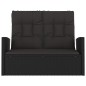 vidaXL Gartenbank mit Liegefunktion & Kissen Schwarz 118cm Poly Rattan vidaXL Gartenbank mit Liegefunktion & Kissen Schwarz 118cm Poly Rattan