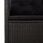 vidaXL Gartenbank mit Liegefunktion & Kissen Schwarz 118cm Poly Rattan vidaXL Gartenbank mit Liegefunktion & Kissen Schwarz 118cm Poly Rattan