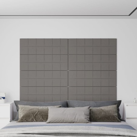 Wandpaneele 12 Stk. Hellgrau 90x30 cm Stoff 3,24 m²