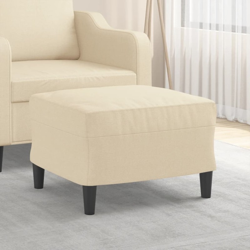 vidaXL Fußhocker Creme 60x50x41 cm Stoff vidaXL Fußhocker Creme 60x50x41 cm Stoff