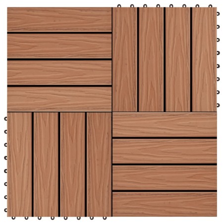 vidaXL Terrassenfliesen 11Stk. Tief Geprägt WPC 30x30cm 1 qm Hellbraun