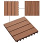 vidaXL Terrassenfliesen 11Stk. Tief Geprägt WPC 30x30cm 1 qm Hellbraun vidaXL Terrassenfliesen 11Stk. Tief Geprägt WPC 30x30cm 1 qm Hellbraun