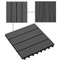 vidaXL Terrassenfliesen 11 Stk. Tief Geprägt WPC 30x30cm 1 qm Schwarz vidaXL Terrassenfliesen 11 Stk. Tief Geprägt WPC 30x30cm 1 qm Schwarz