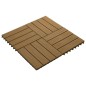 vidaXL Terrassenfliesen 11Stk. Tief Geprägt WPC 30x30cm 1 qm Teakfarbe vidaXL Terrassenfliesen 11Stk. Tief Geprägt WPC 30x30cm 1 qm Teakfarbe