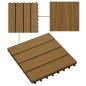 vidaXL Terrassenfliesen 11Stk. Tief Geprägt WPC 30x30cm 1 qm Teakfarbe vidaXL Terrassenfliesen 11Stk. Tief Geprägt WPC 30x30cm 1 qm Teakfarbe