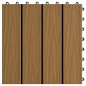 vidaXL Terrassenfliesen 11Stk. Tief Geprägt WPC 30x30cm 1 qm Teakfarbe vidaXL Terrassenfliesen 11Stk. Tief Geprägt WPC 30x30cm 1 qm Teakfarbe