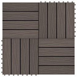 vidaXL Terrassenfliesen 11Stk Tief Geprägt WPC 30x30cm 1qm Dunkelbraun
