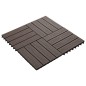 vidaXL Terrassenfliesen 11Stk Tief Geprägt WPC 30x30cm 1qm Dunkelbraun vidaXL Terrassenfliesen 11Stk Tief Geprägt WPC 30x30cm 1qm Dunkelbraun