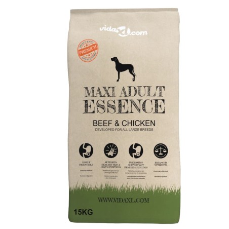 vidaXL Trockenhundefutter Maxi Adult Essence Beef & Chicken 15 kg