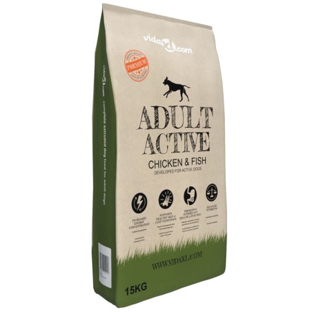 vidaXL Premium-Trockenhundefutter Adult Active Chicken & Fish 15 kg