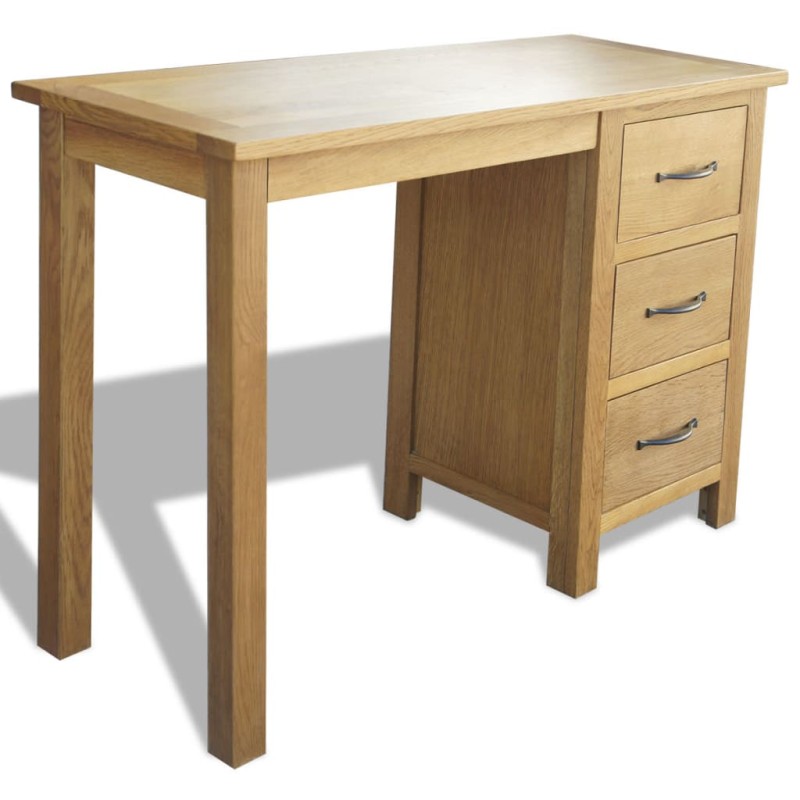 vidaXL Schreibtisch mit 3 Schubladen 106x40x75 cm Massivholz Eiche vidaXL Schreibtisch mit 3 Schubladen 106x40x75 cm Massivholz Eiche