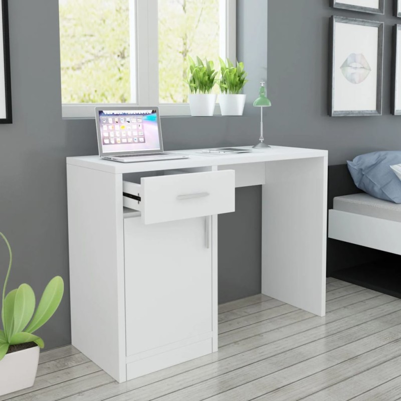 vidaXL Schreibtisch mit Schublade und Schrank Weiß 100x40x73 cm vidaXL Schreibtisch mit Schublade und Schrank Weiß 100x40x73 cm